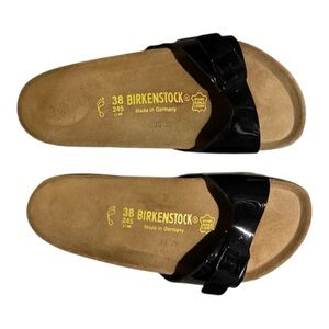 Birkenstock Women's Black Patent Leather Sandals Size 38